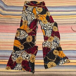 Women's‎ Wide Leg Pants Animal Print Chain Medallion Print Made in the USA